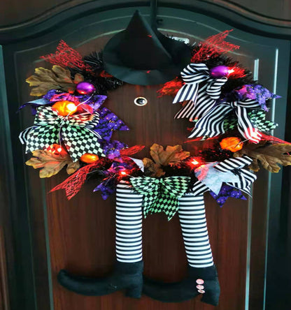 Halloween Door Hanging Wreath Supplies Decoration Witch Hat - Discount Halloween City