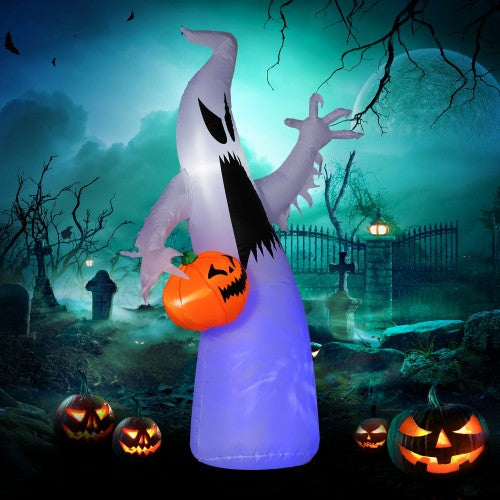 HOMCOM 5.9 Halloween Inflatable Outdoor Decoration Ghost - Discount Halloween City