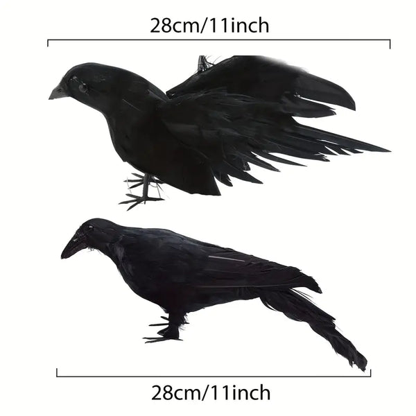 The Midnight Raven: Realistic Halloween Feathered Crow