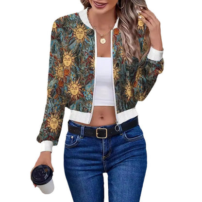 Women's Short -print Zip-up Top - alternate view 5