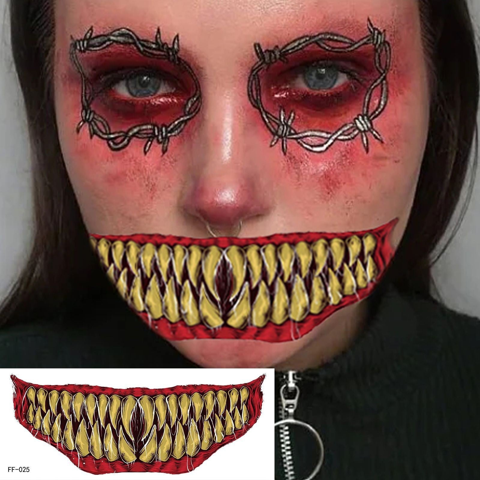 Horror Big Mouth Tattoo Sticker - alternate view 15