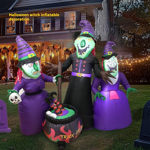 Halloween Witch Horror Luminous Inflatable Decoration - Discount Halloween City