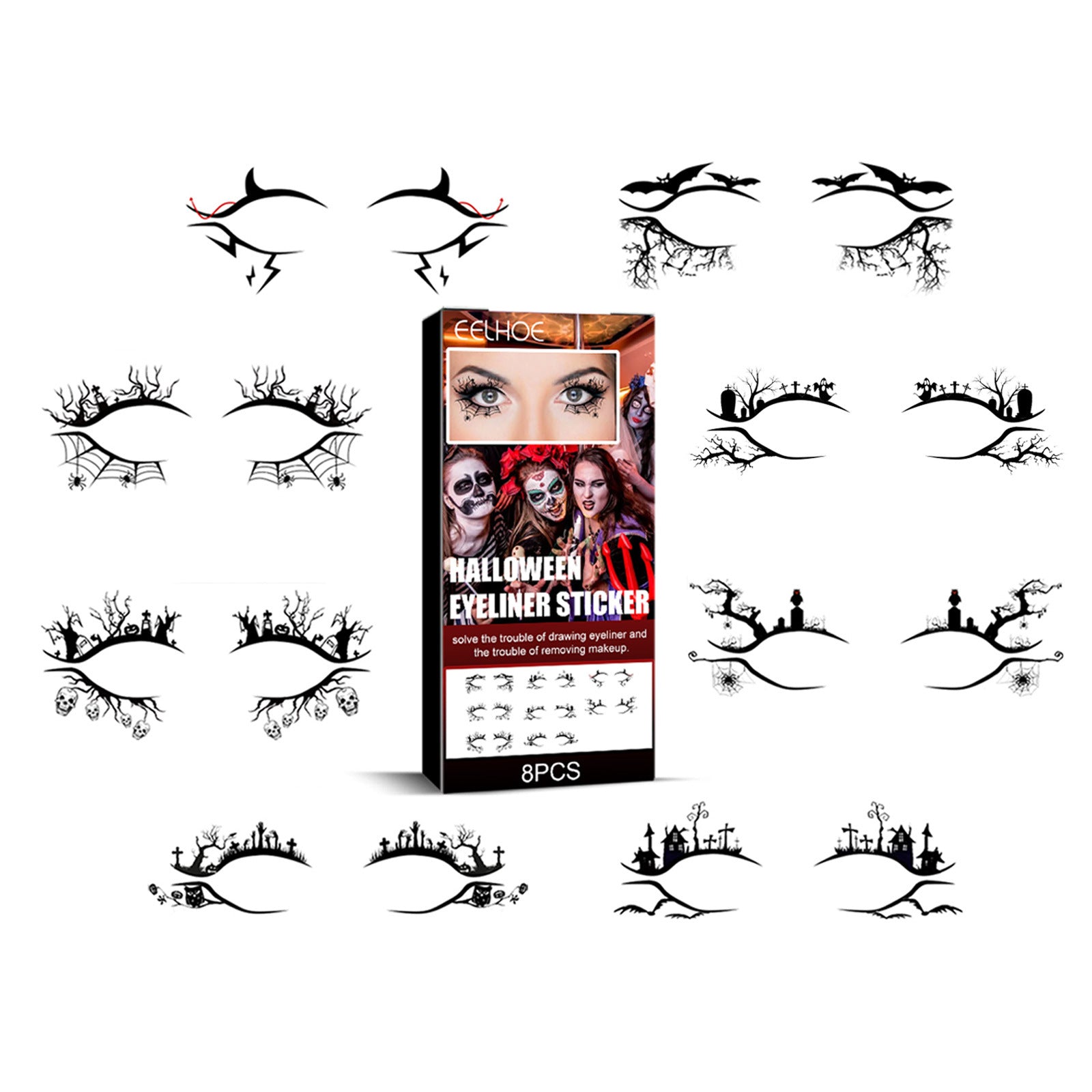 Halloween Eyeliner Stickers Party Makeup Tools - Discount Halloween City
