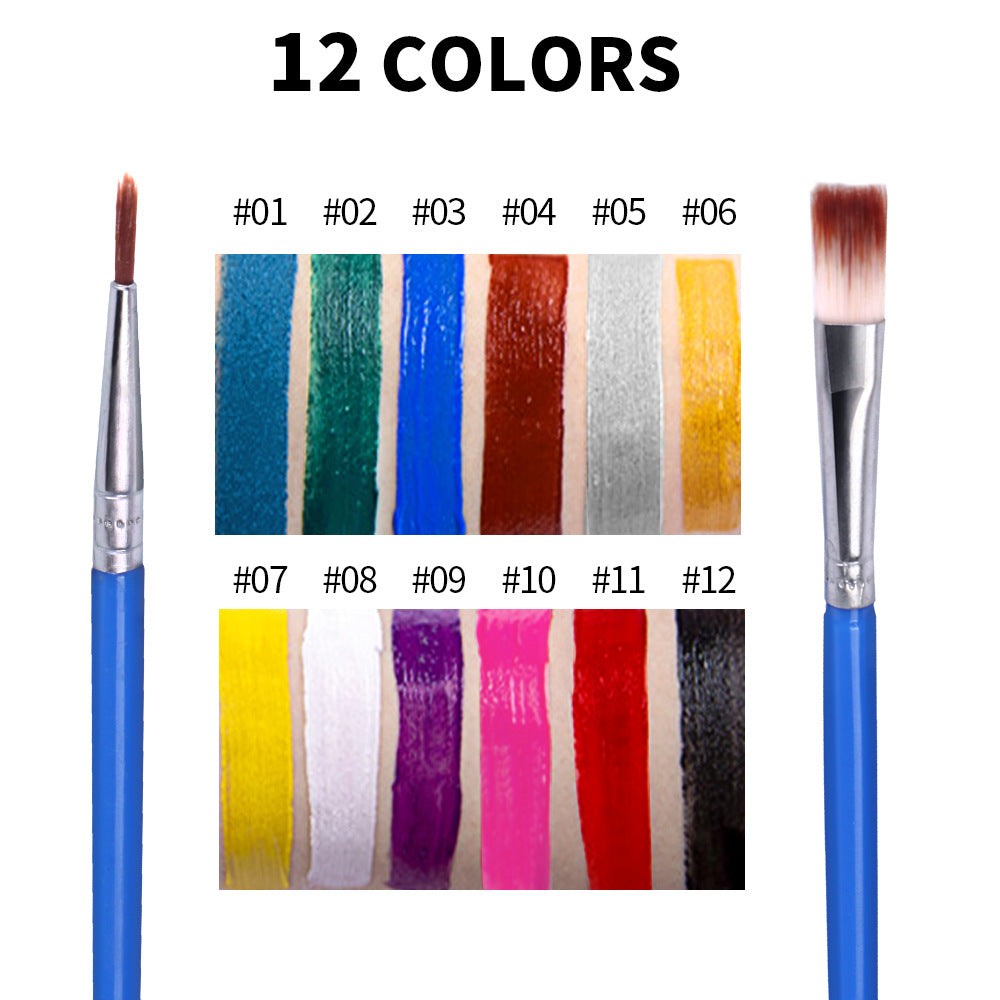 Fit Colors 12 Colors Face Paint Water Soluble Human Body Paints Halloween Masquerade Makeup - Discount Halloween City