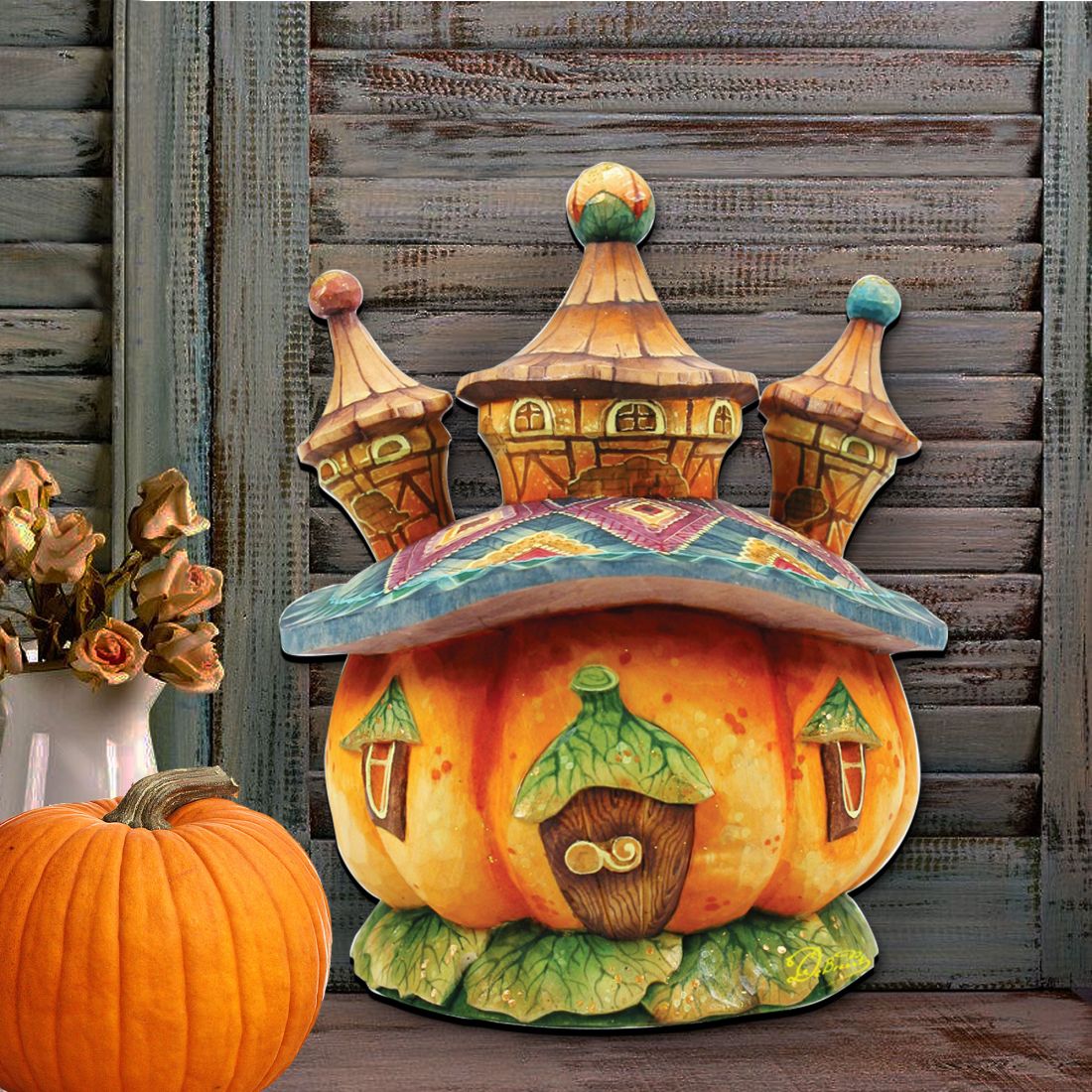 Pumpkin Castle Halloween Door Decor by G. DeBrekht - Thanksgiving Halloween Decor - 8158413H