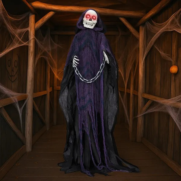 6-Ft Grim Reaper Animatronic With Chain & Sound