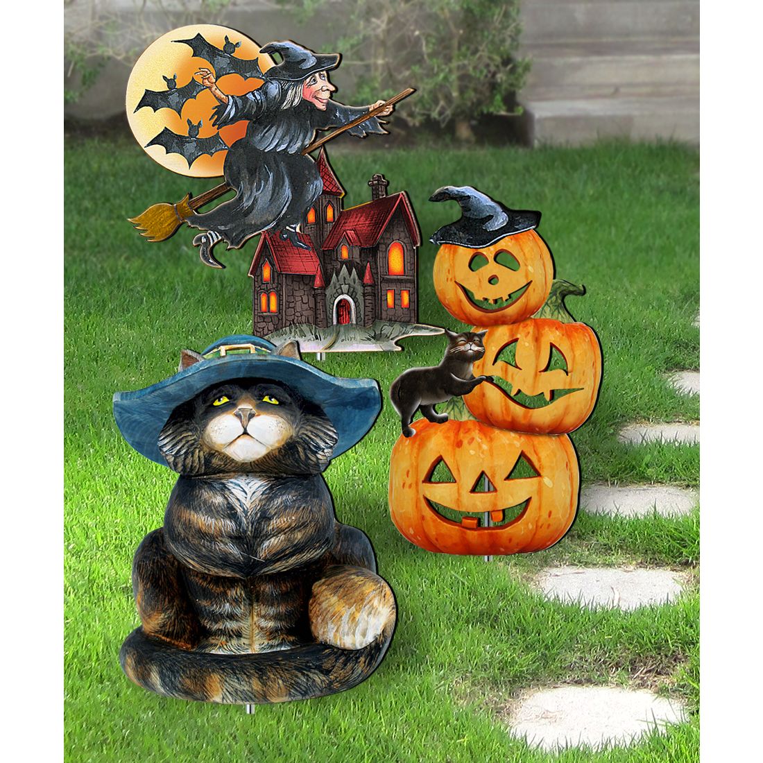 Halloween Outdoor Garden Porch Walkway Set of 3 by G. DeBrekht - Thanksgiving Halloween Decor - 8120112MS3
