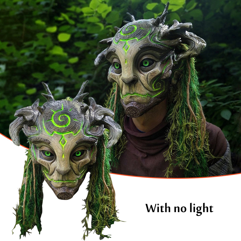 Halloween Glowing Mask Forest Elf Old Man Latex Mask - Discount Halloween City