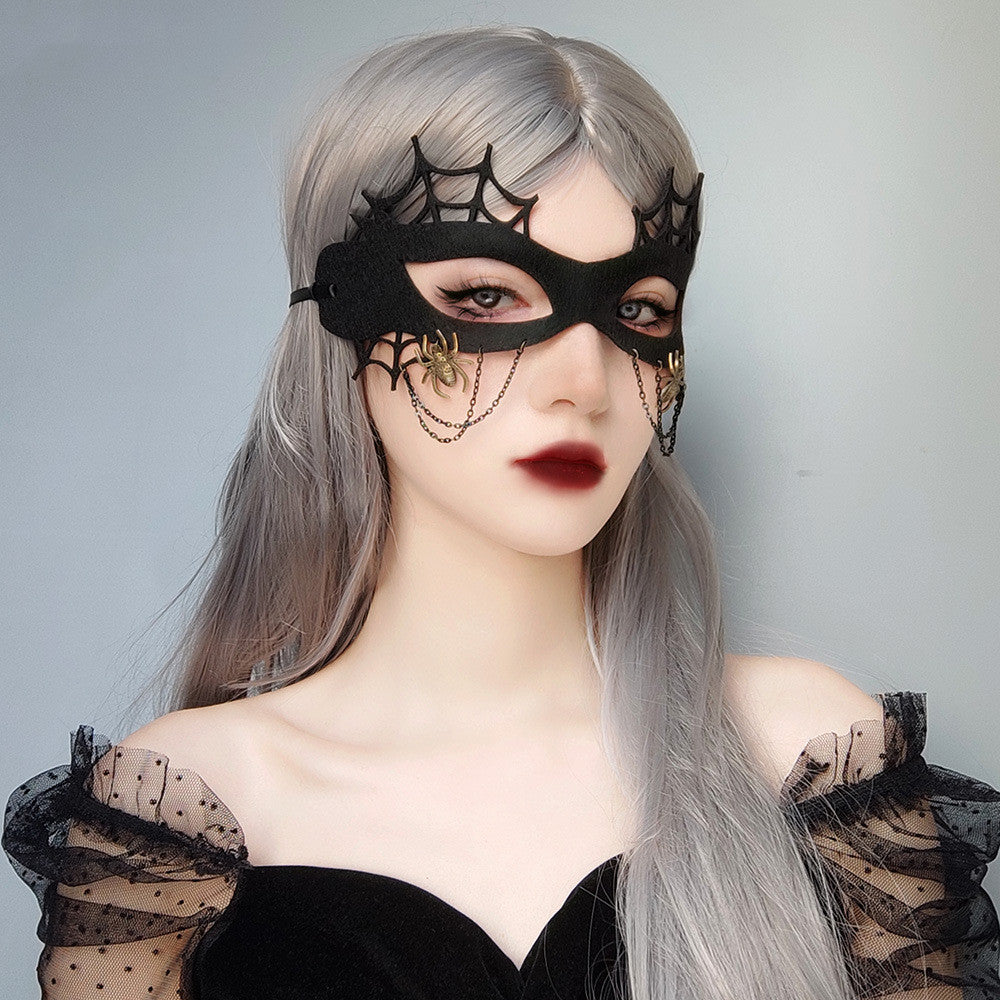 Halloween Makeup Witch Spider Web Mask - Discount Halloween City