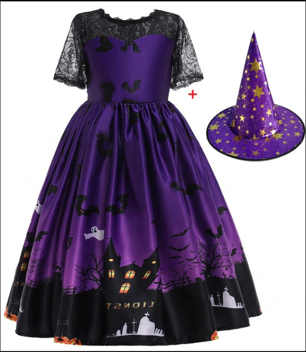 Halloween Princess Dress Printed Mesh - Discount Halloween City