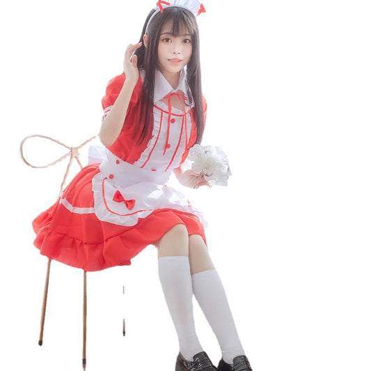 Maid Restaurant Maid Anime Costume Black and White Halloween - Costumes