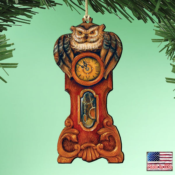 Halloween Owl Clock Wooden Ornament