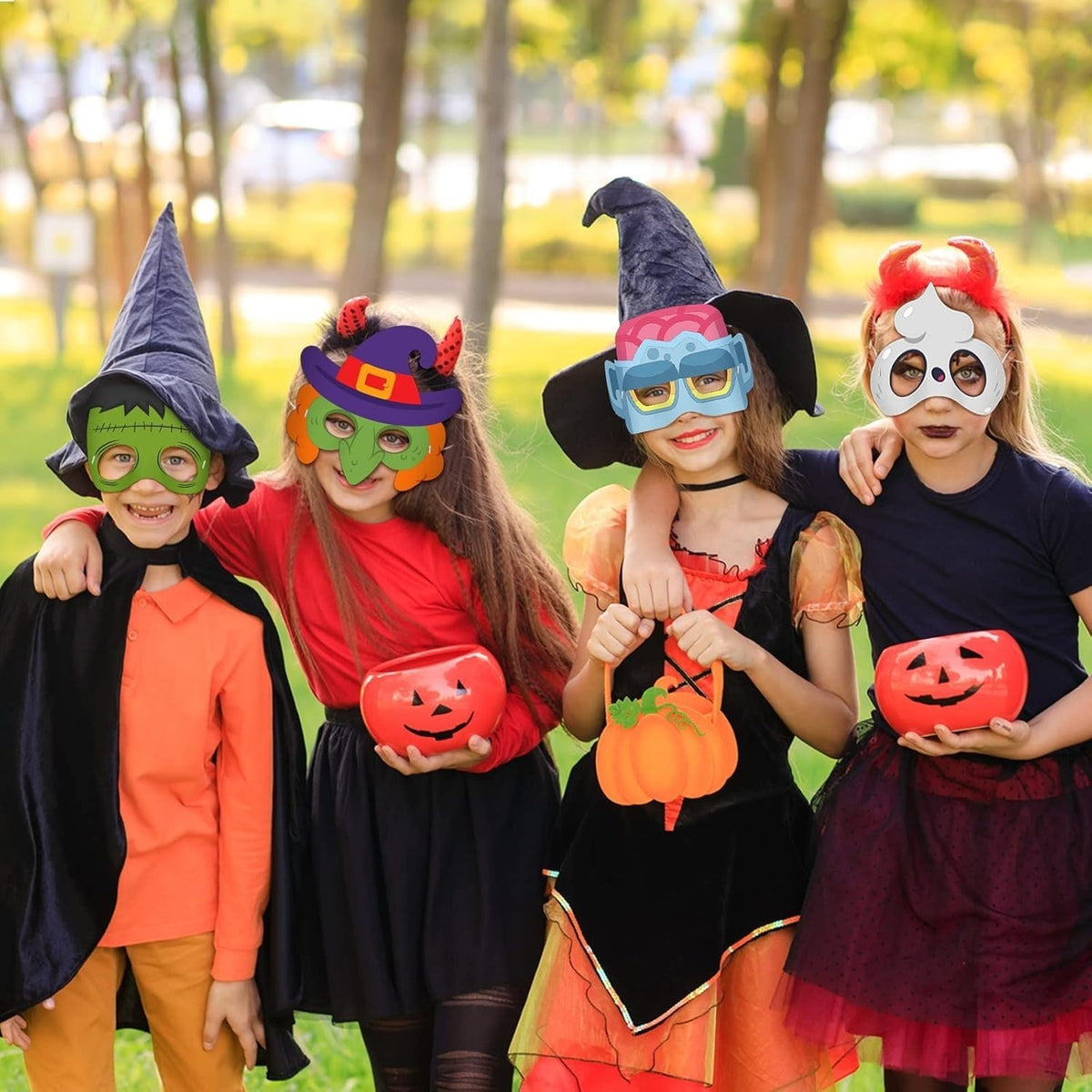 24-Piece Colored Paper Halloween Mask Craft Set - product image 5