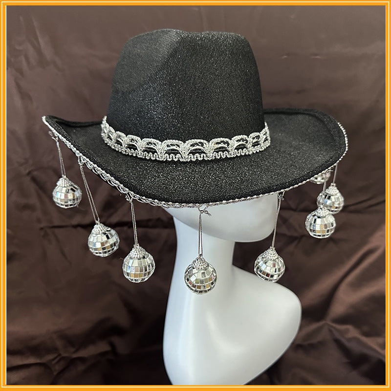 Gold Powder Ball Carnival Party Nightclub Cowboy Hat - Discount Halloween City