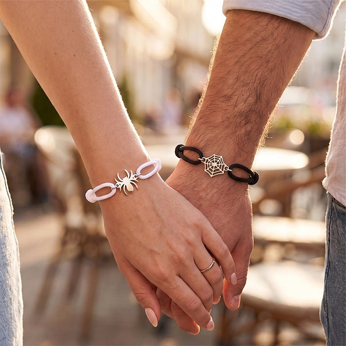 Couples Gothic Bracelet Set for Black White - alternate view 3