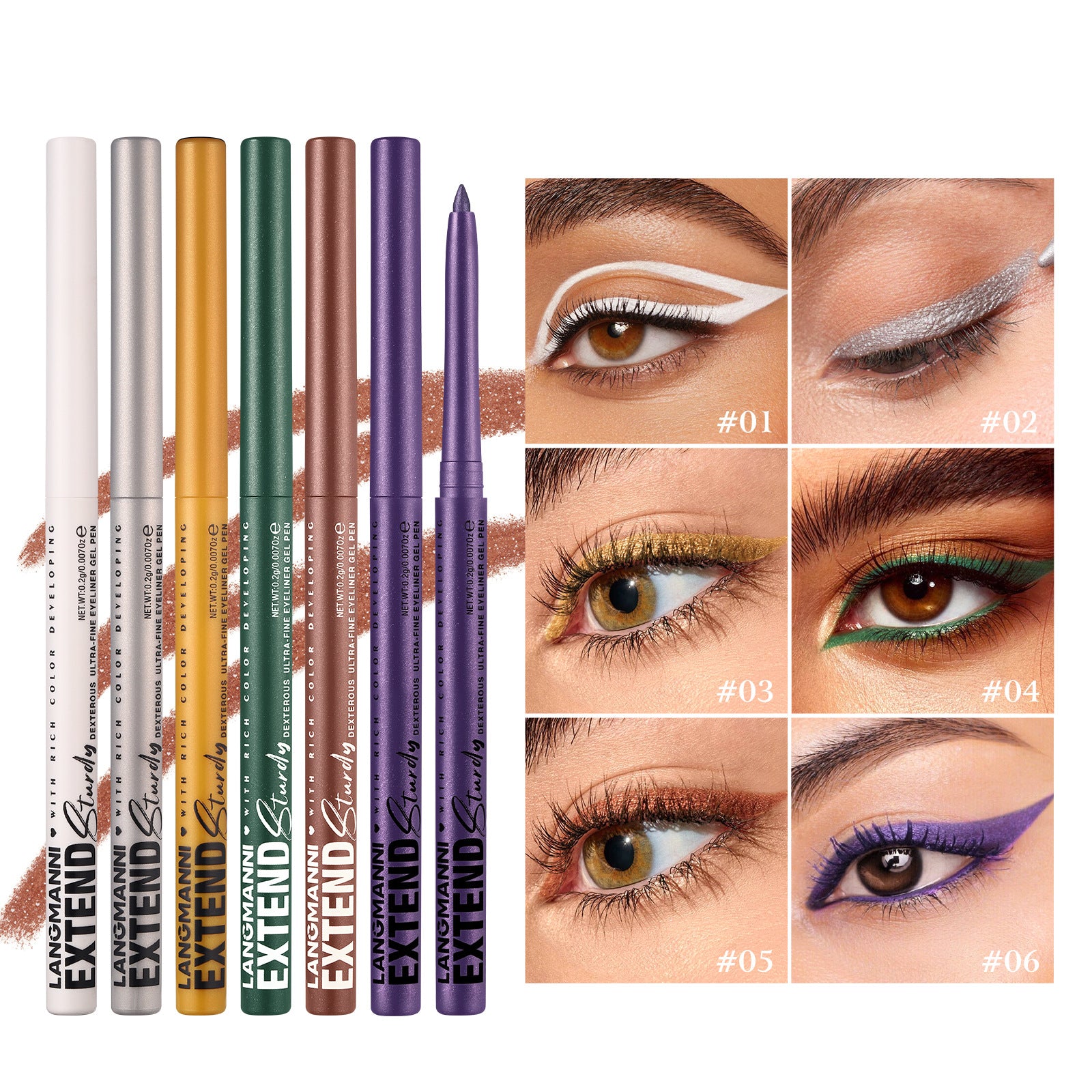 Colorful Gel Glitter Eyeliner Pencils Waterproof & Smudgeproof for Party, Halloween - Discount Halloween City