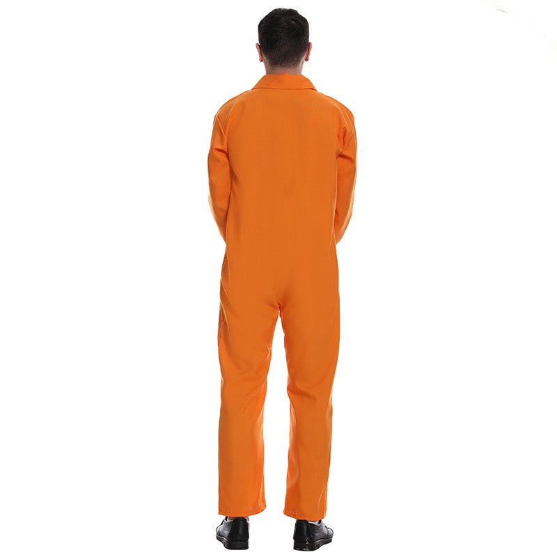 Halloween Orange Prisoner Cosplay Party Costume Jumpsuit - Discount Halloween City