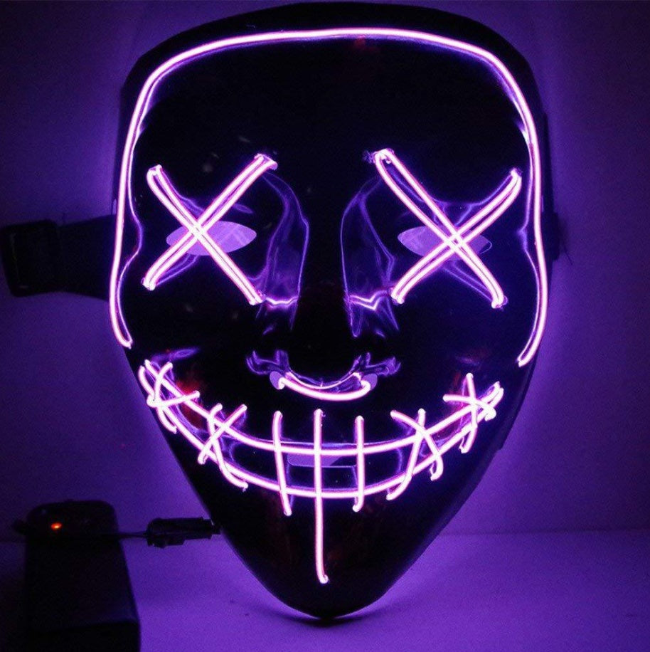 Black V Halloween Horror Glowing Mask - Discount Halloween City