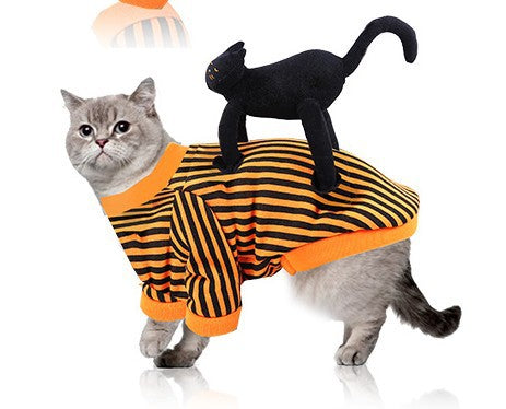 Halloween Pet Funny Black Skull Horror Make-up Cat - Discount Halloween City