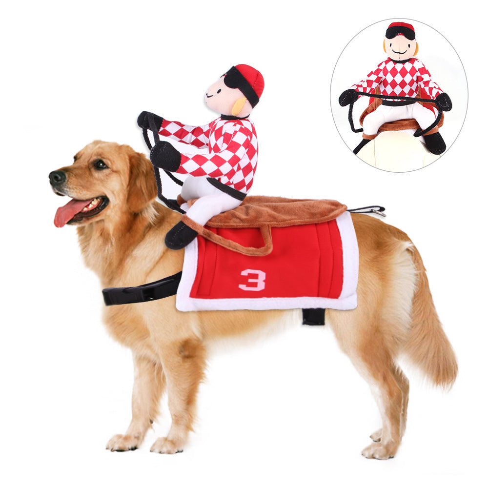 Halloween Cartoon Pet Cowboy Horseback Riding Costume Pet - Discount Halloween City