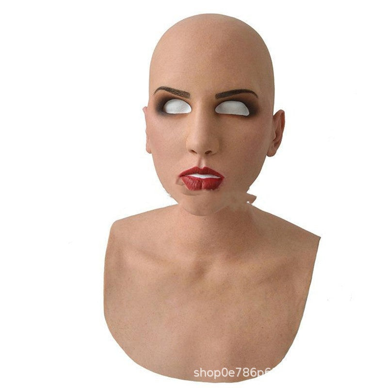 Old White Mask Bald Old Latex Headgear Halloween Cosplay - Discount Halloween City