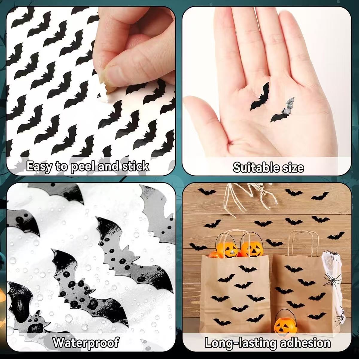 Waterproof Bat Halloween Decorative Stickers - product image 3