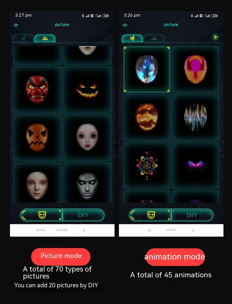 Face Masks Full Color LED Halloween Mask - product image 7