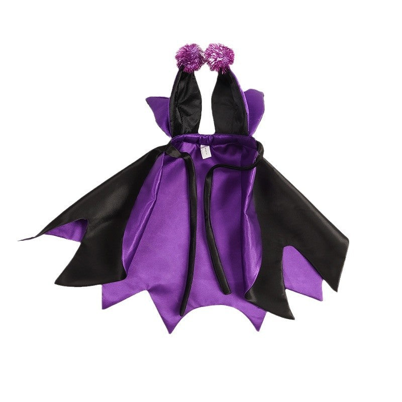 Halloween Pet Cat Dog Demon Cloak Horn Hat Costume - Discount Halloween City