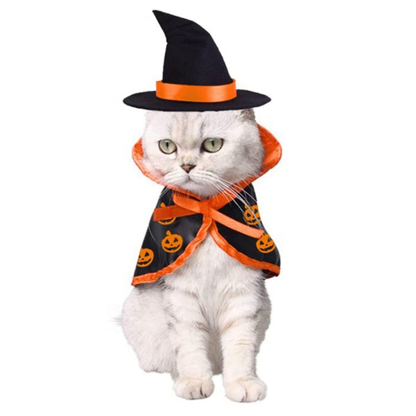 Pet Halloween Cape Hat Set Dogs Cute Costume Pet Party - Discount Halloween City