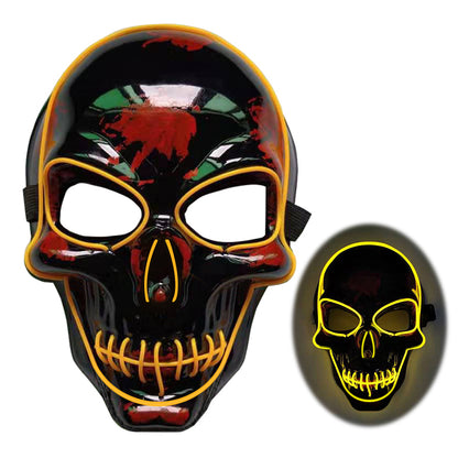 Halloween Skeleton Mask LED Glow Scary - Discount Halloween City