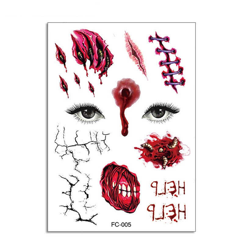 Halloween Makeup Funny Makeup Ball Tattoo Sticker - Discount Halloween City