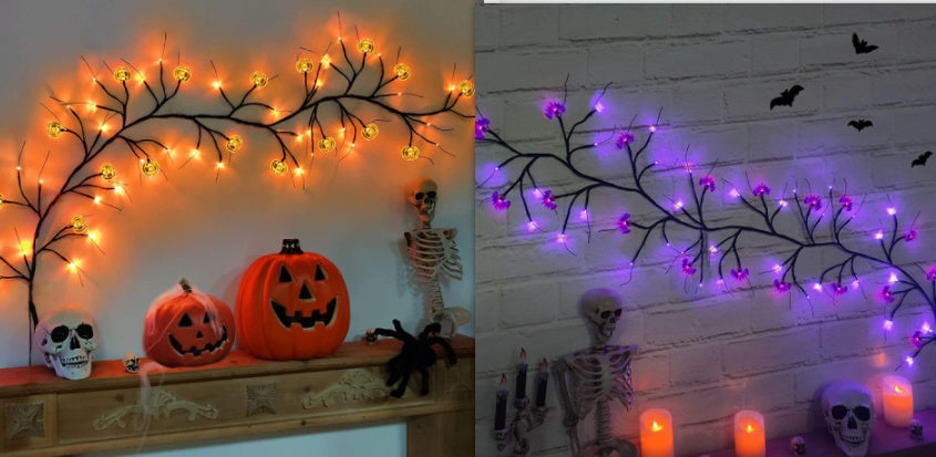 Halloween LED Willow Vine String Light Cool Cartoon Bat - Discount Halloween City
