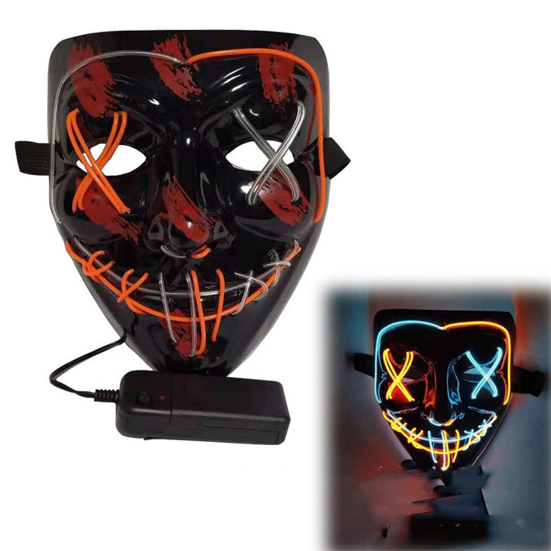 Glowing Mask Blue and Purple Left and Right Cross Two-color - Discount Halloween City