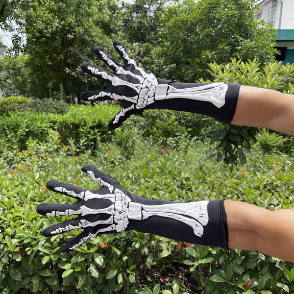 Skull Gloves for Dance Parties Prop