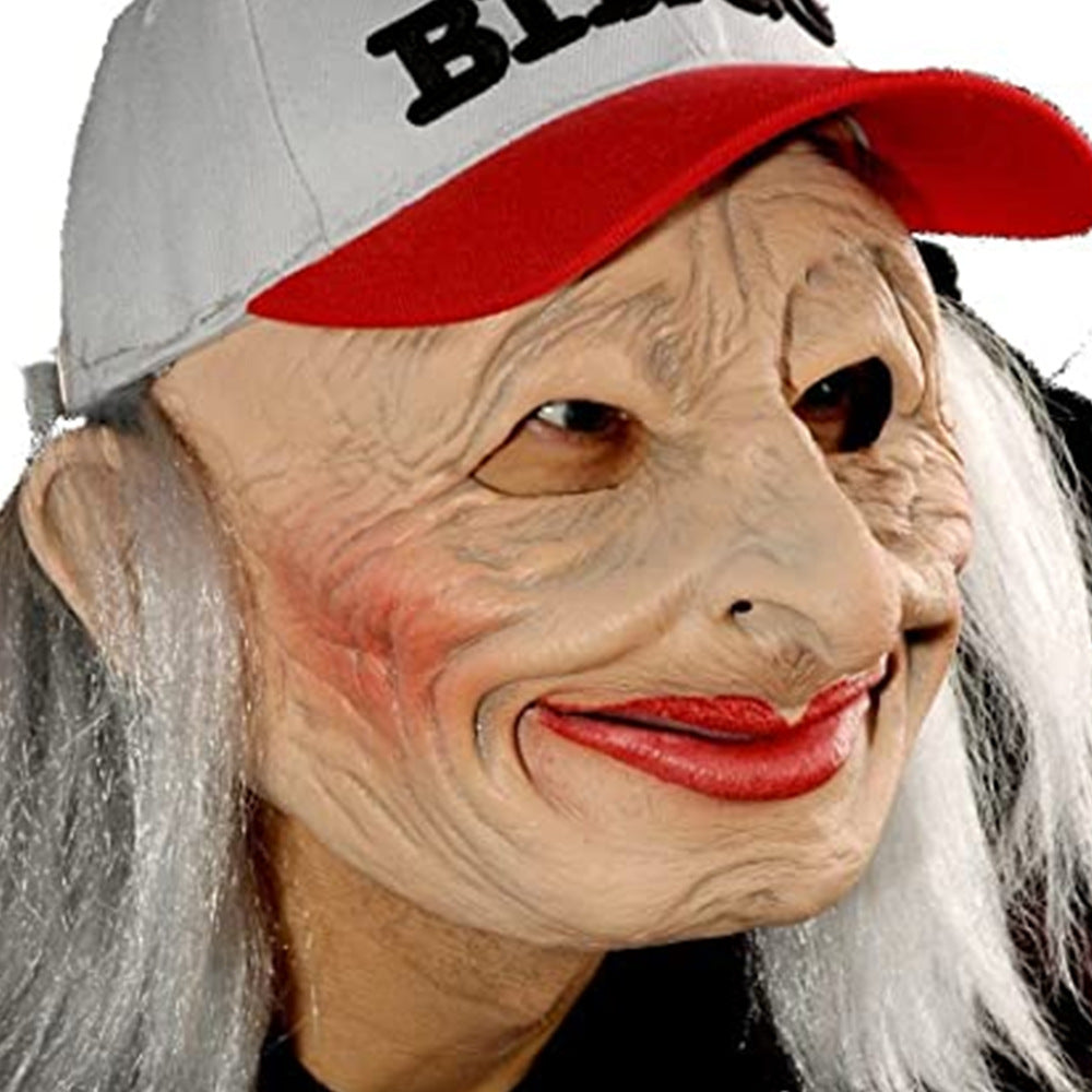 Halloween Granny Mask Latex Headgear Wig Mask - Discount Halloween City