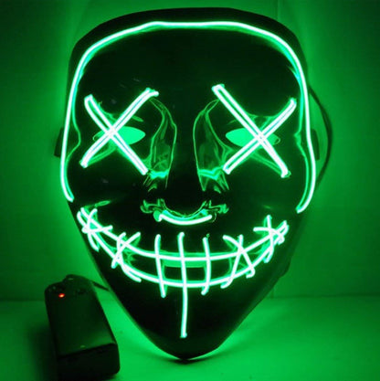 Black V Halloween Horror Glowing Mask - Discount Halloween City