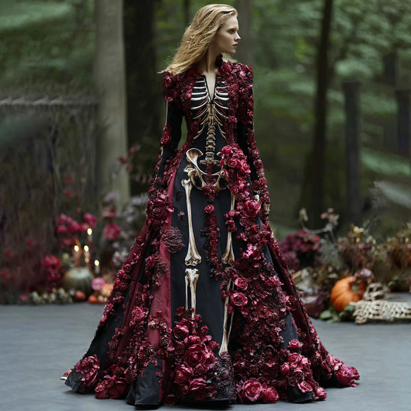 Digital-print Casual Halloween Witch Dress