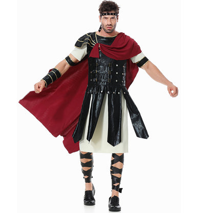 Halloween Costume Roman Gladiator Cosplay Performance Wear - Discount Halloween City