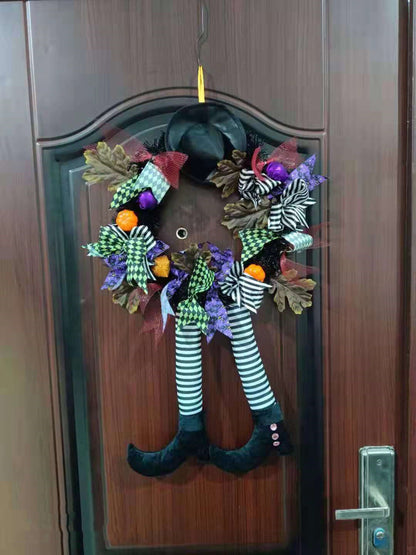 Halloween Door Hanging Wreath Supplies Decoration Witch Hat - Discount Halloween City