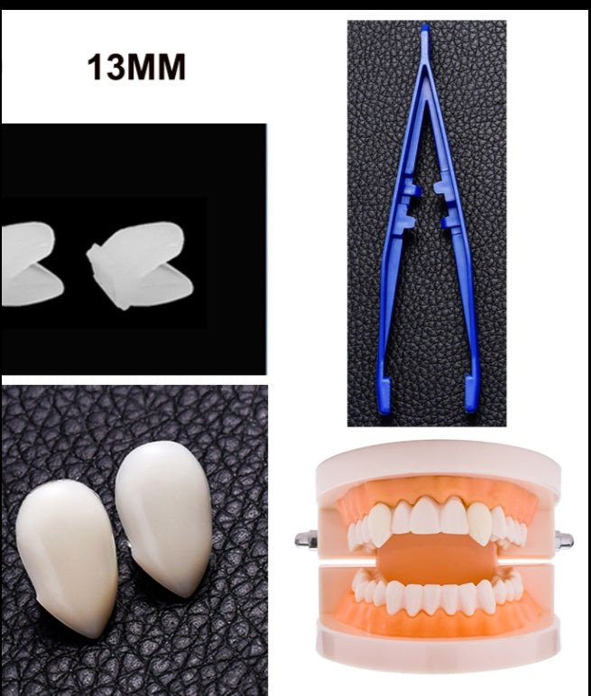 Halloween Dentures Vampire Fangs Zombie Teeth White Tiger Braces Cosplay Masquerade Party - Discount Halloween City