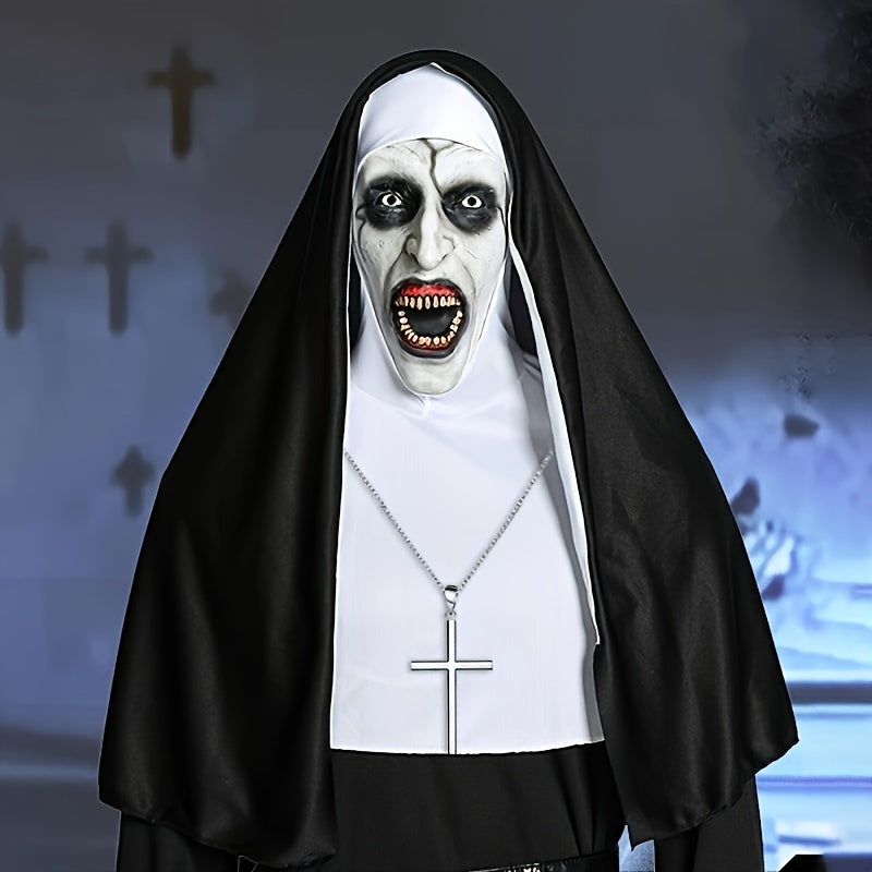Horror Nun Mask for Adults - Halloween Costume Accessory