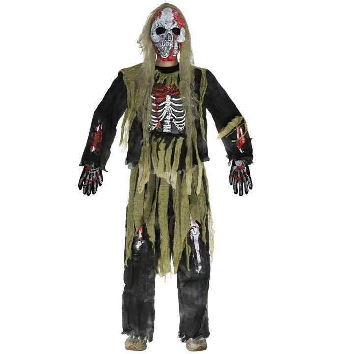 Rough Green General Suit Skeleton Ghost Cosplay Clothes - Discount Halloween City