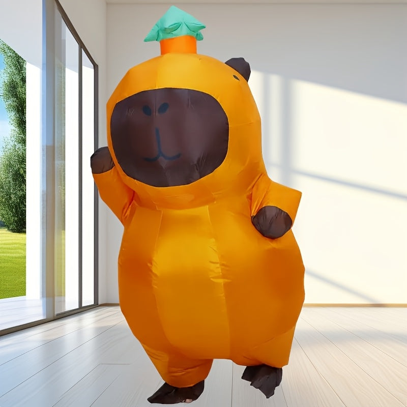 Orange Bear Costume with Green Hat