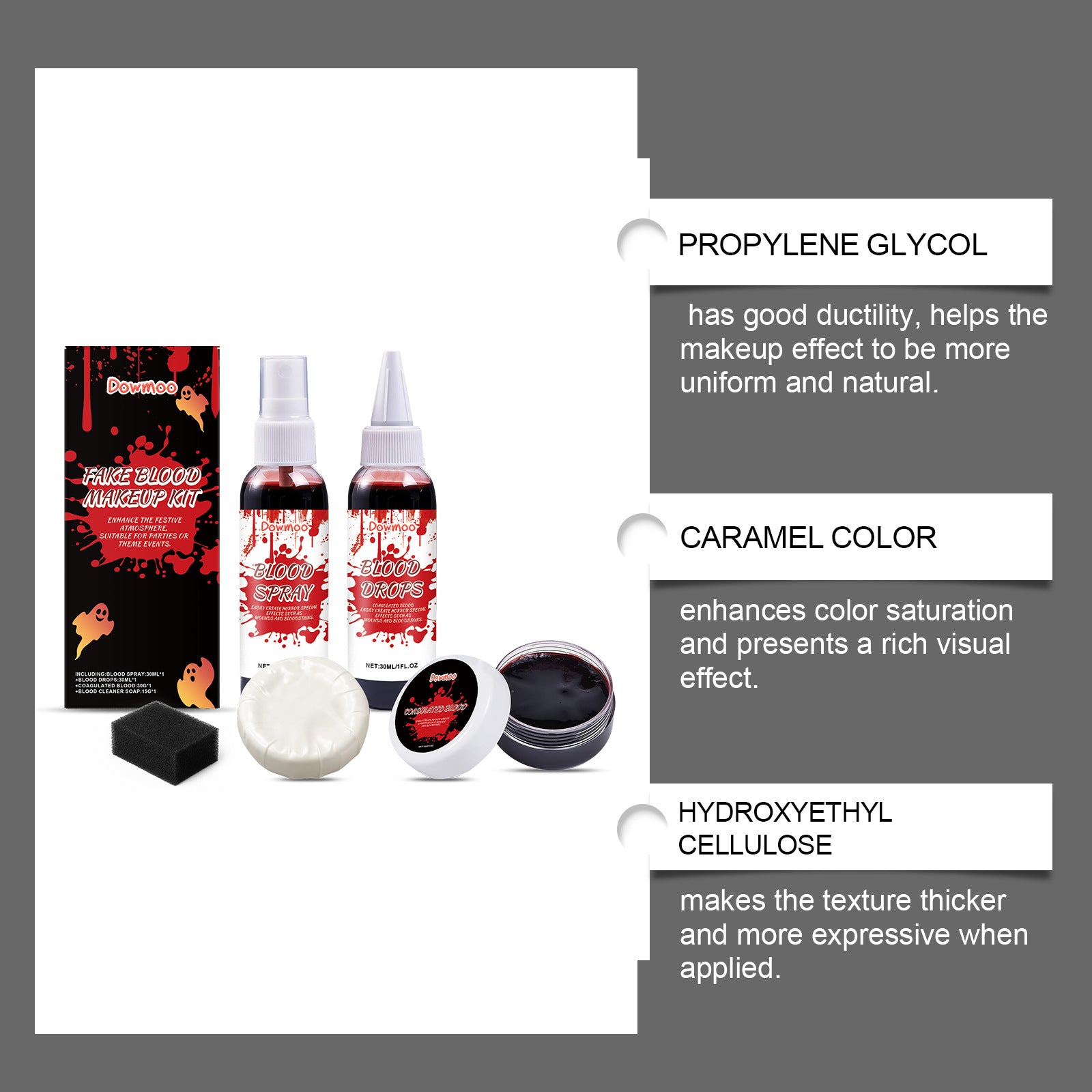 Dowmoo Halloween Fake Blood Makeup Set Funny Makeup Plasma - Discount Halloween City
