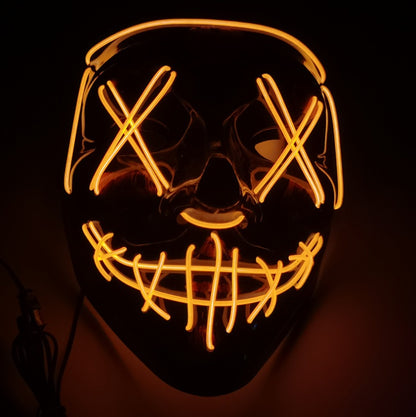 Black V Halloween Horror Glowing Mask - Discount Halloween City