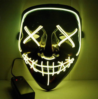 Black V Halloween Horror Glowing Mask - Discount Halloween City