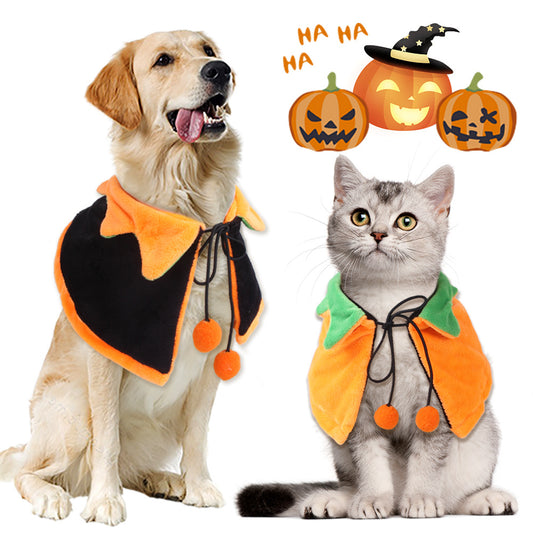 Halloween Pumpkin Double-sided Dog Cloak Cat Ornaments - Discount Halloween City
