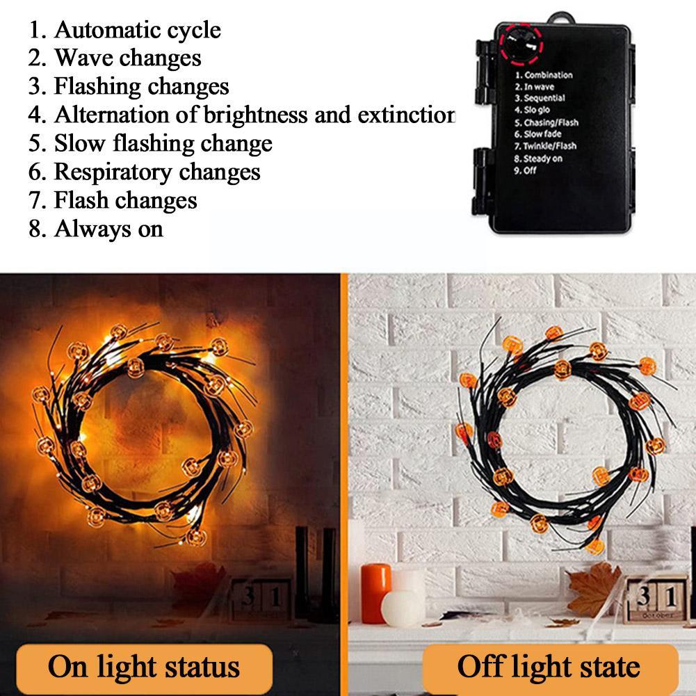 Halloween LED Willow Vine String Light Cool Cartoon Bat - Discount Halloween City