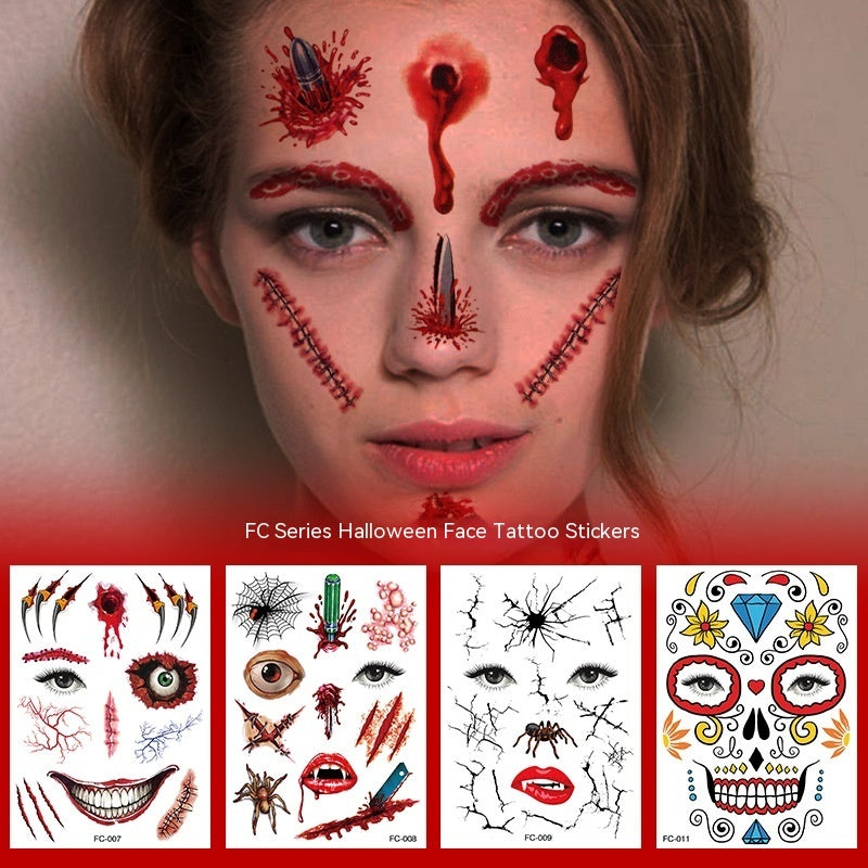 Halloween Makeup Funny Makeup Ball Tattoo Sticker - Discount Halloween City