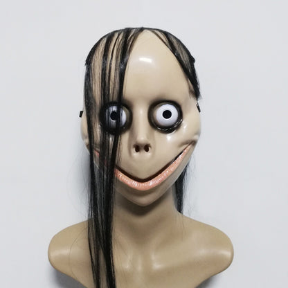 Halloween Horror Long Hair MOMO Mask - Discount Halloween City